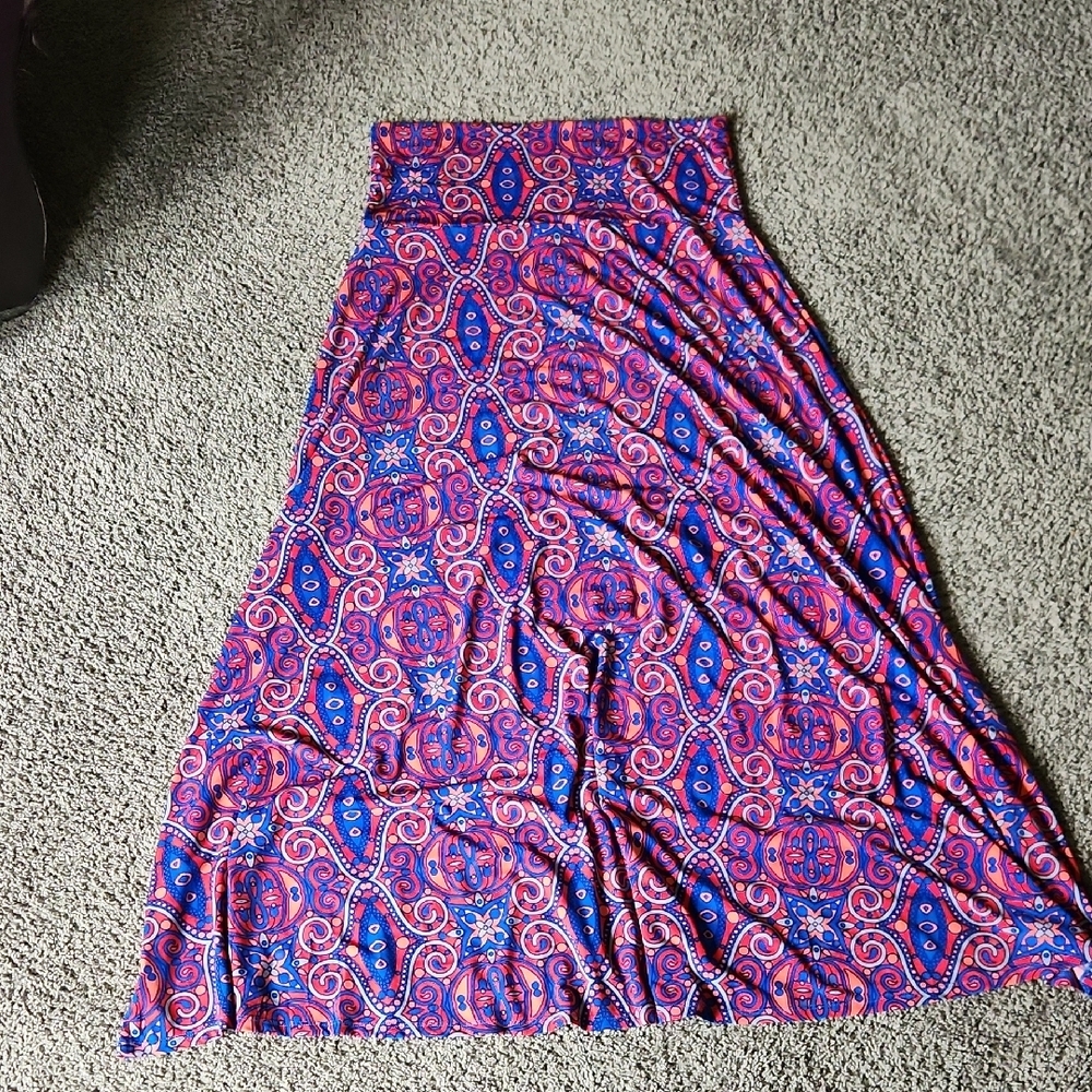 LuLaRoe Pink and Blue Maxi Skirt Resort Wear